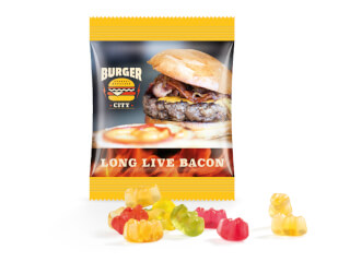 Godispåse i litet format, fylld med läckert gelégodis. 